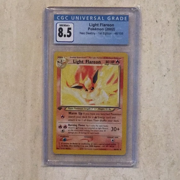 Light Flareon 1st Edition 2002 Pokemon 46/105 Neo Destiny Card CGC 8.5 Card - Picture 7 of 7